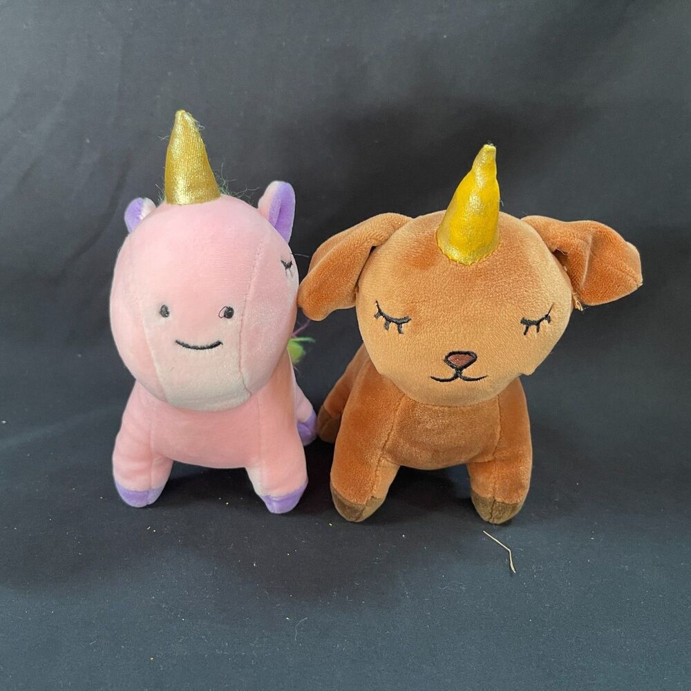 Snug a Babies Unicorn and Dog Plush 5” 2022 Condition Issue